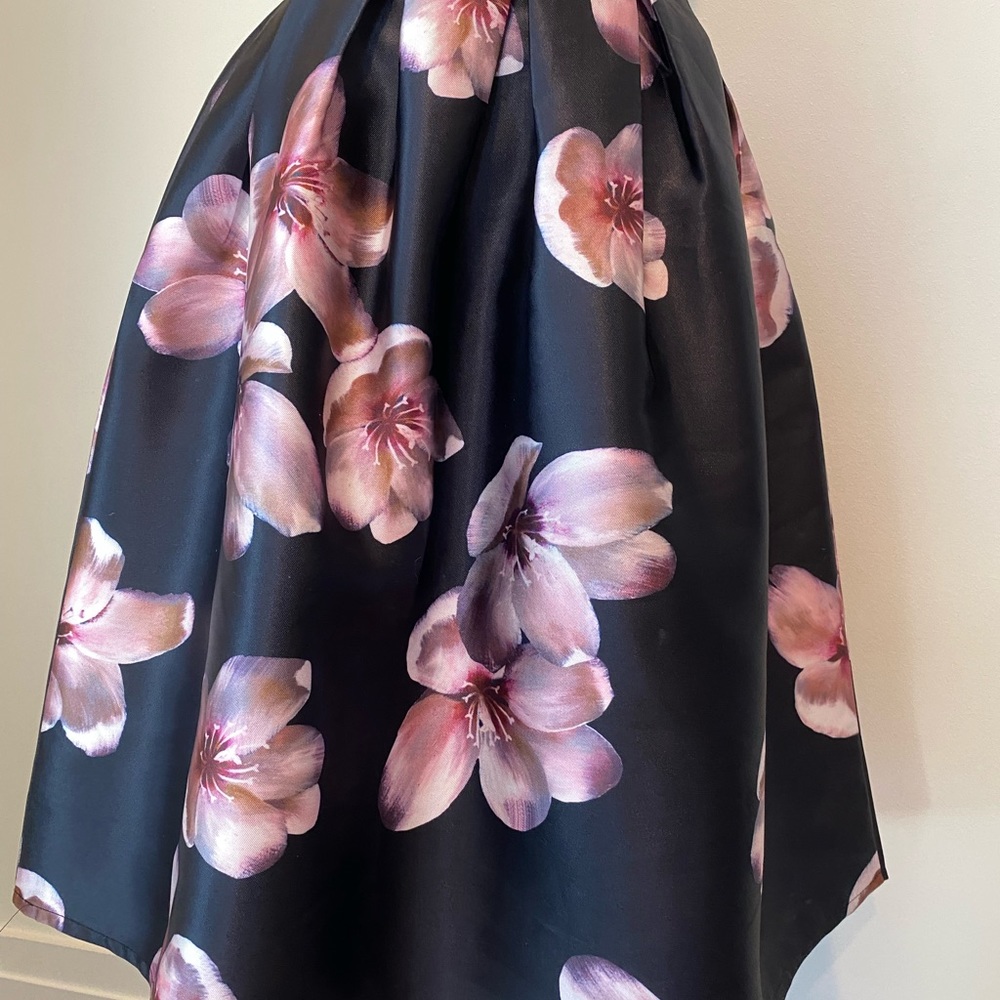 Flare flower midi skirt